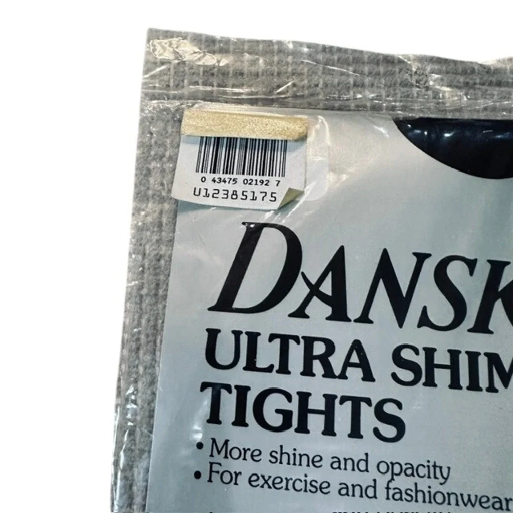 Vintage‎ 1985 Danskin Ultra Shimmery Footless Tights Black NWT Deadstock Med 80s